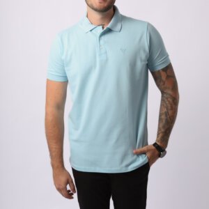 Polo Piquet Essencial - Azul Claro