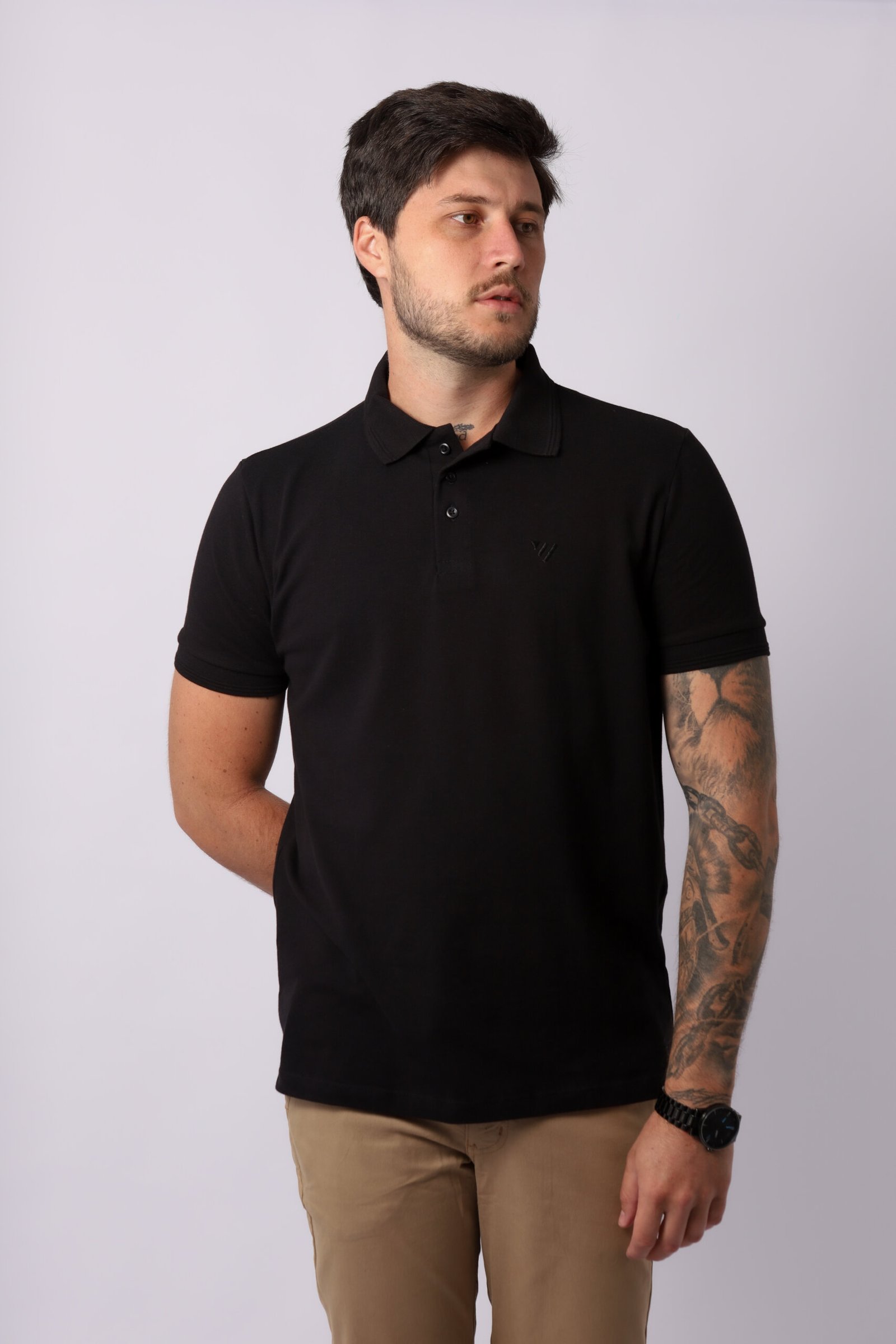 Polo Piquet Essencial - Preto
