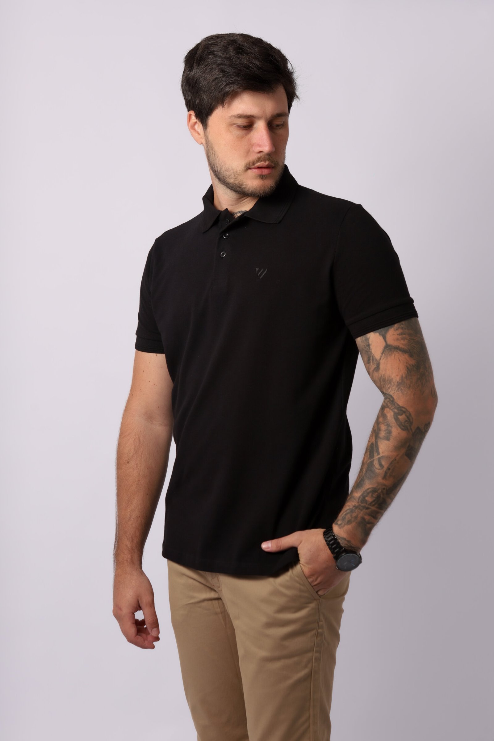 Polo Piquet Essencial - Preto - Imagem 2
