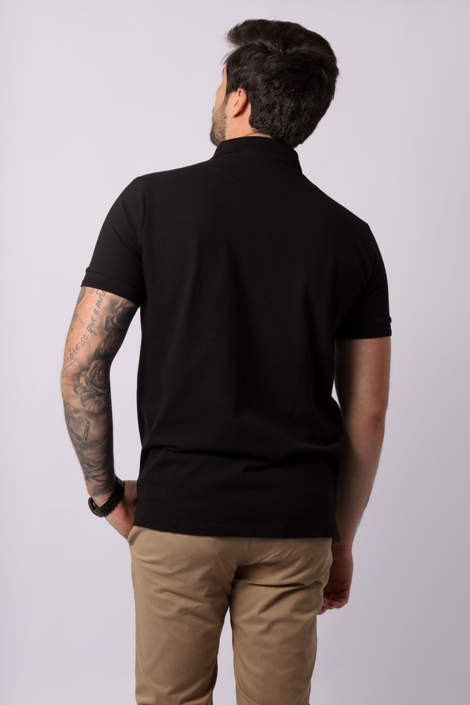 Polo Piquet Essencial - Preto - Imagem 3